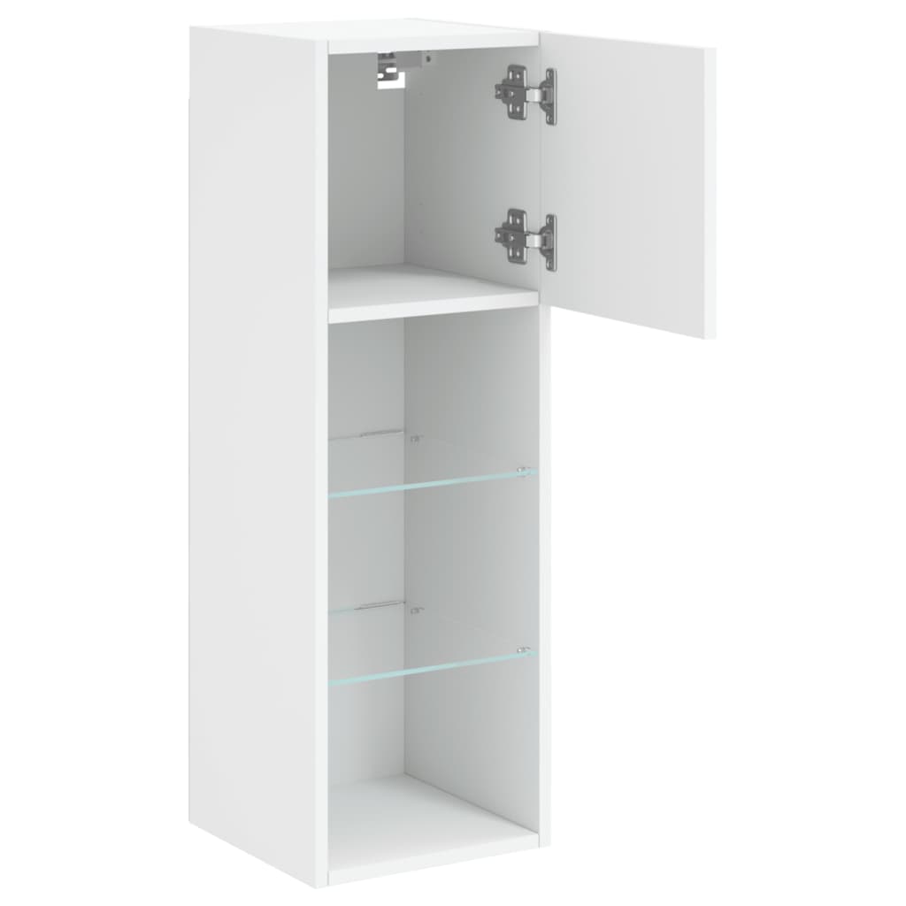 2 db fehér TV-szekrény LED-világítással 30,5 x 30 x 90 cm