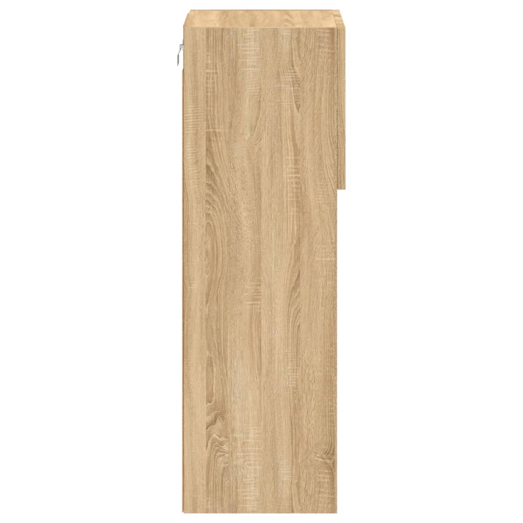 2 db sonoma tölgy színű TV-szekrény LED-ekkel 30,5x30x90 cm