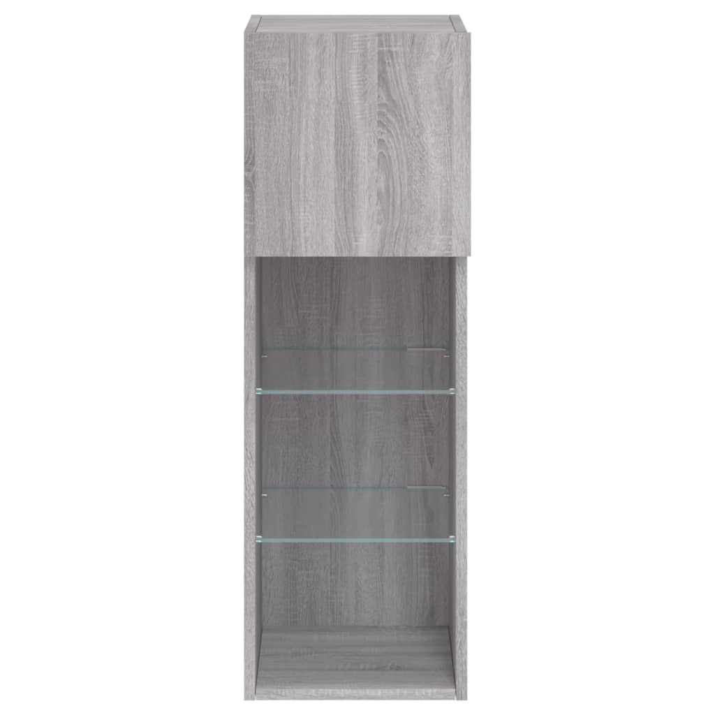szürke sonoma színű TV-szekrény LED-lámpákkal 30,5x30x90 cm