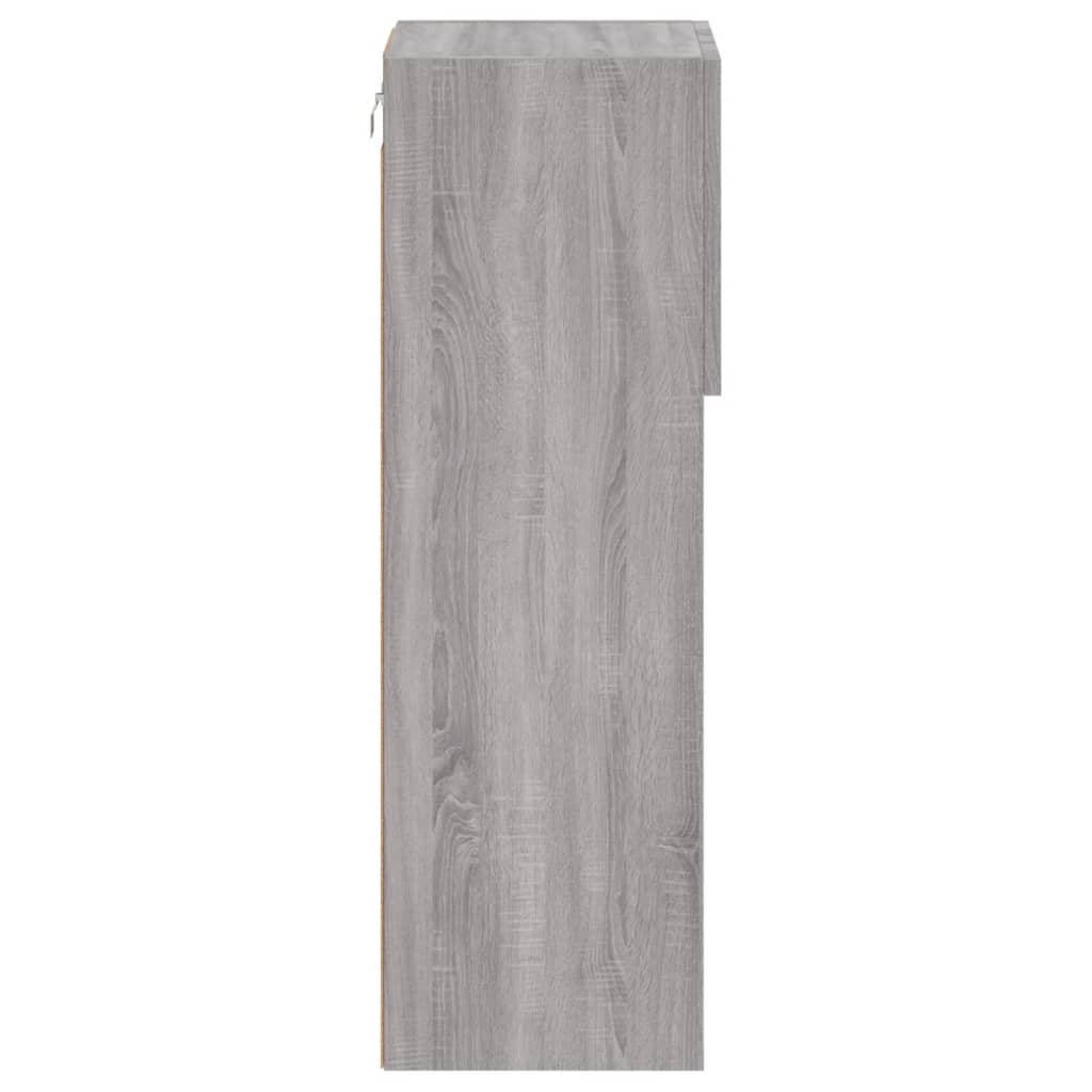 szürke sonoma színű TV-szekrény LED-lámpákkal 30,5x30x90 cm