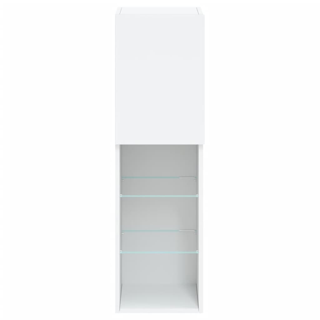 fehér TV-szekrény LED-lámpákkal 30,5 x 30 x 102 cm