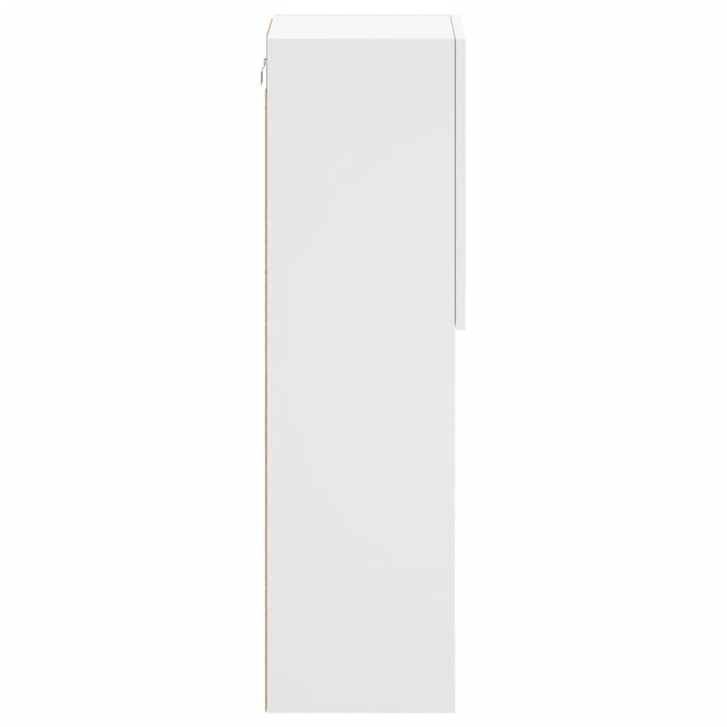fehér TV-szekrény LED-lámpákkal 30,5 x 30 x 102 cm