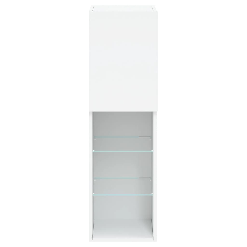 2 db fehér TV-szekrény LED-világítással 30,5 x 30 x 102 cm