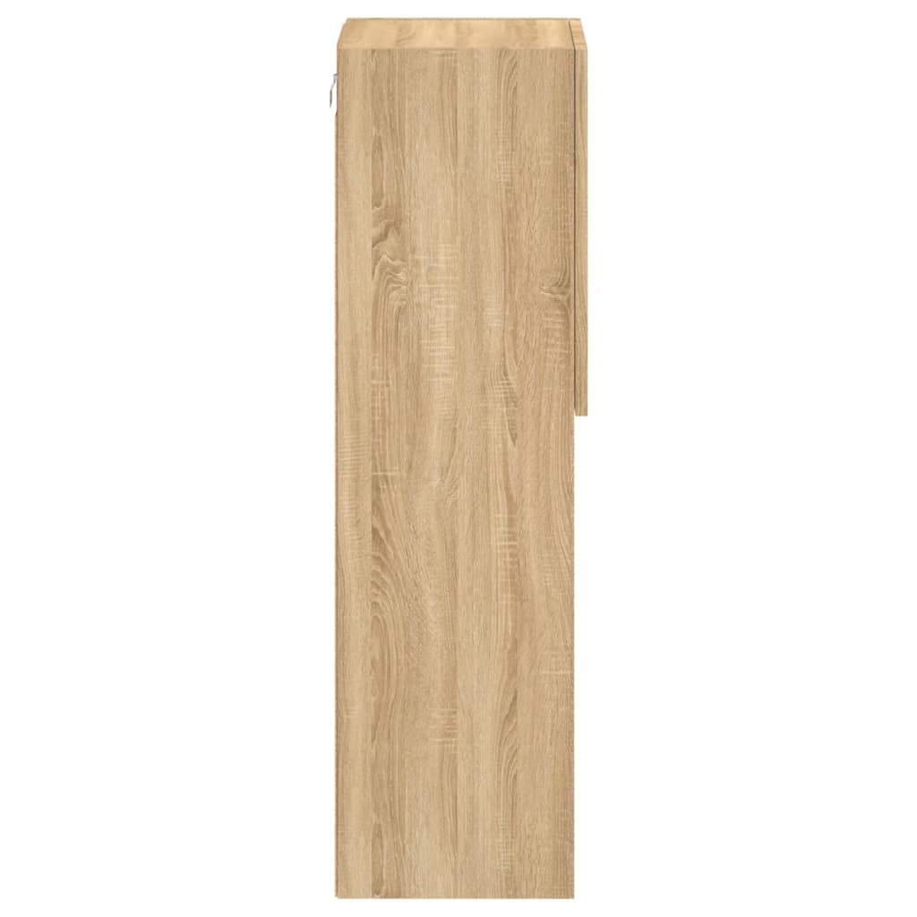 2 db sonoma tölgy színű TV-szekrény LED-ekkel 30,5x30x102 cm
