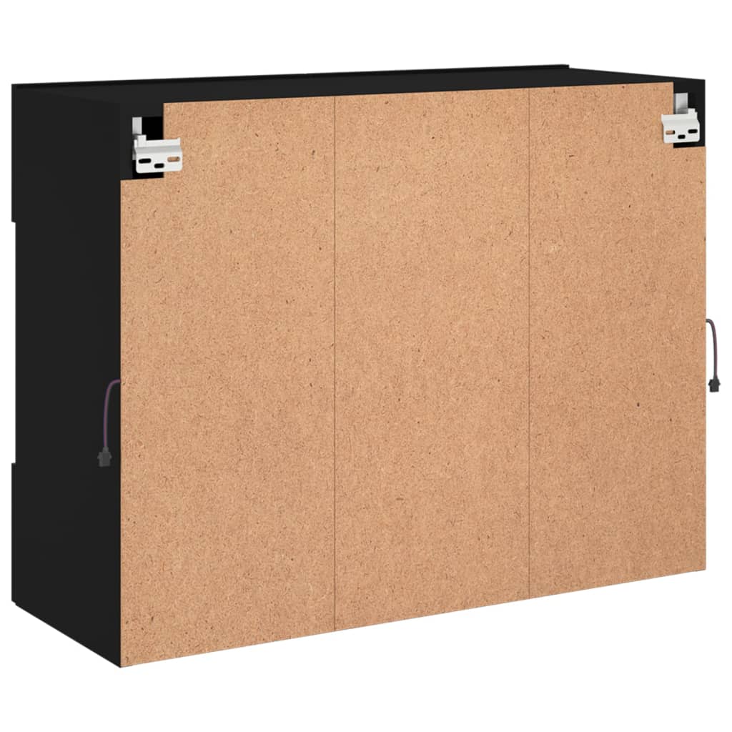 fekete fali TV-szekrény LED-világítással 78,5x30x60,5 cm