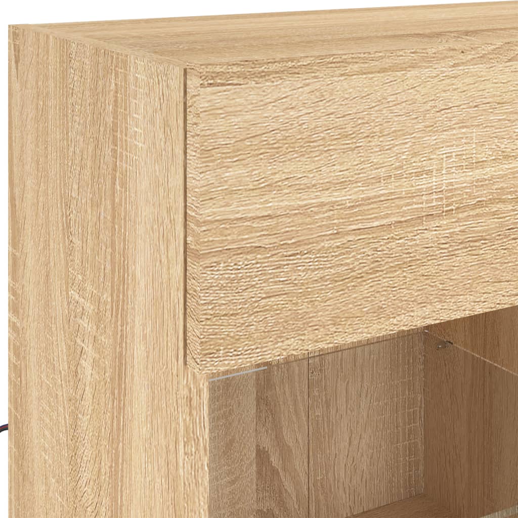 sonoma tölgy színű fali TV-szekrény LED-del 78,5 x 30 x 60,5 cm