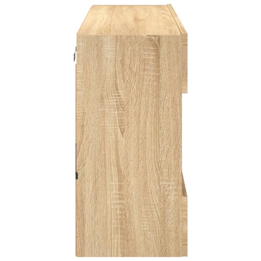 sonoma tölgy színű fali TV-szekrény LED-del 98,5x30x60,5 cm