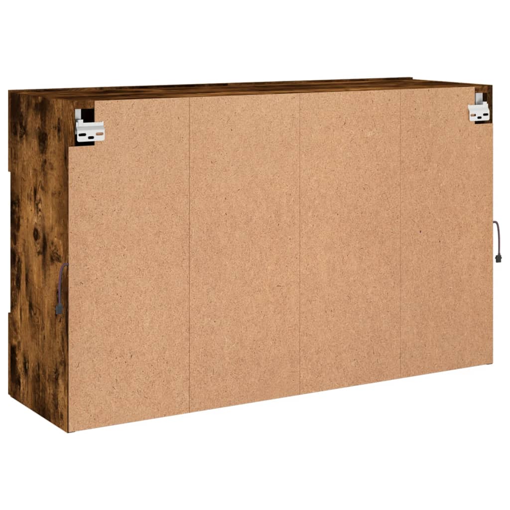 füstös tölgy színű fali TV-szekrény LED-ekkel 98,5x30x60,5 cm