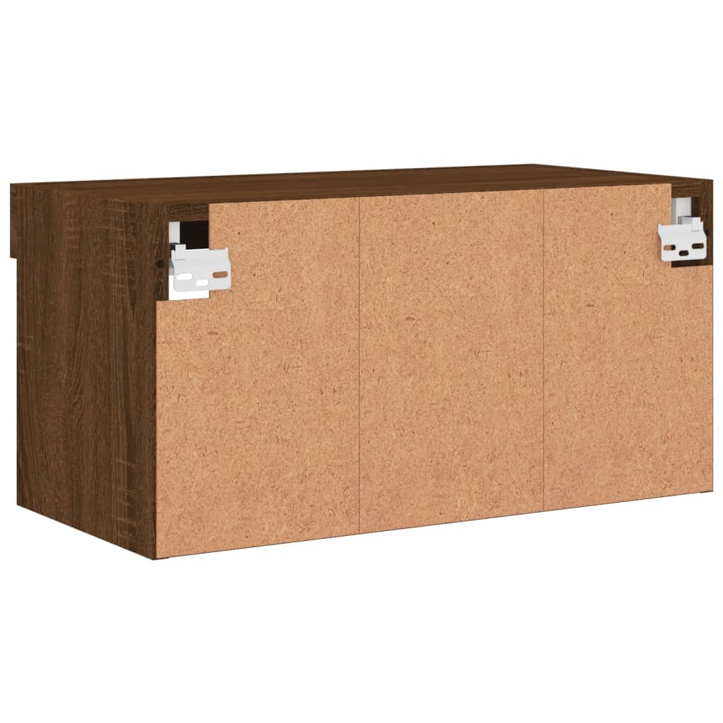 barna tölgy színű TV-szekrény LED-világítással 60 x 30 x 30 cm
