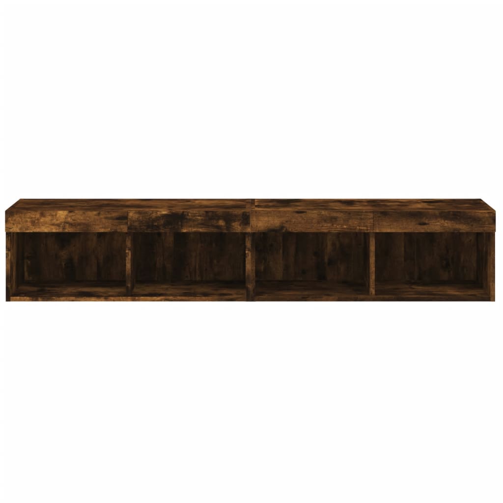 2 db füstös tölgy színű TV-szekrény LED-ekkel 80 x 30 x 30 cm