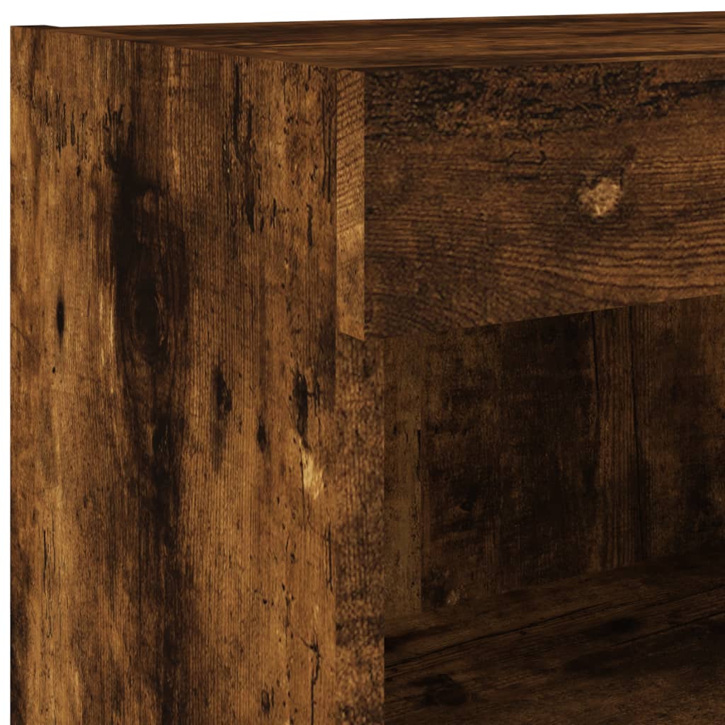2 db füstös tölgy színű TV-szekrény LED-ekkel 80 x 30 x 30 cm
