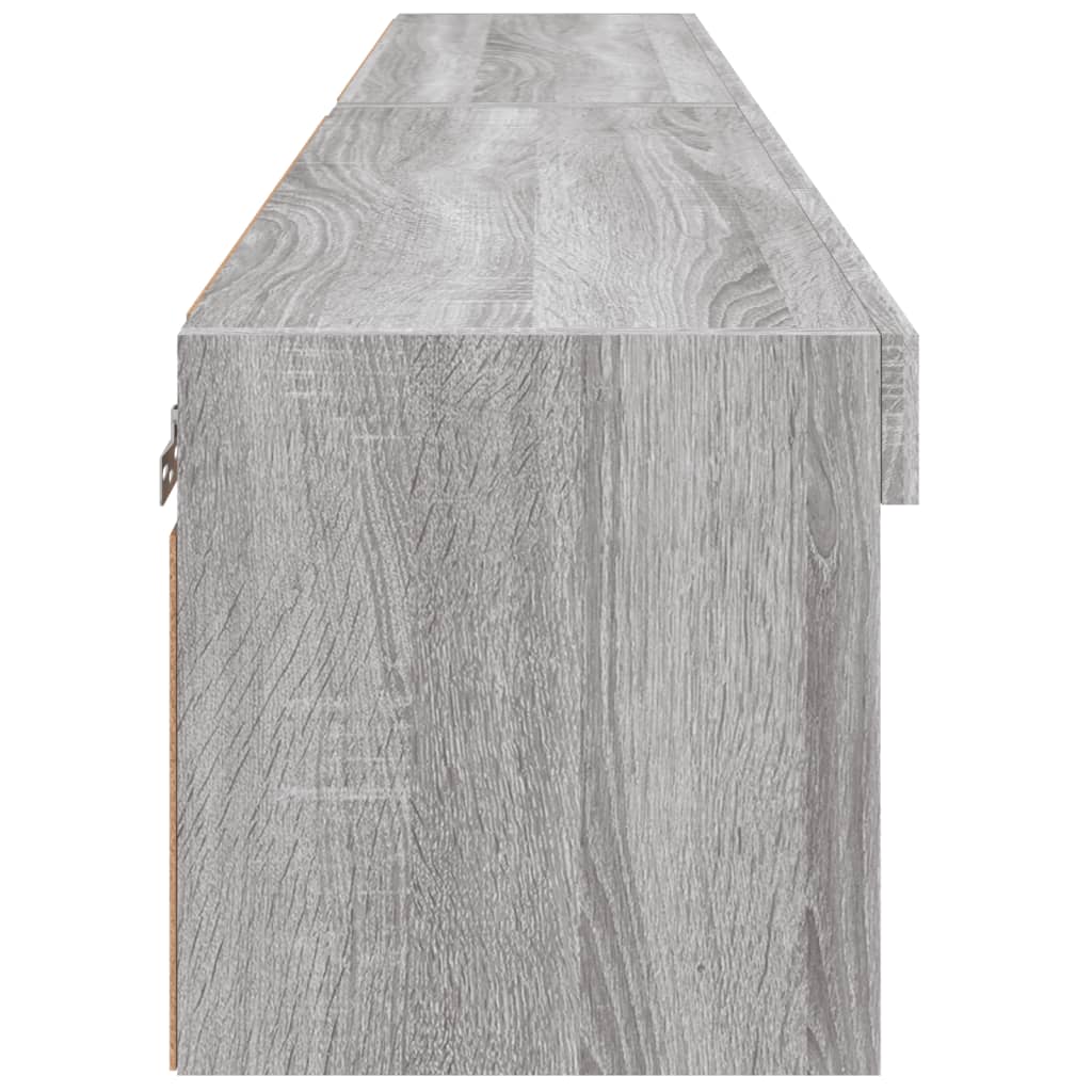 2 db szürke sonoma színű TV-szekrény LED-ekkel 80x30x30 cm