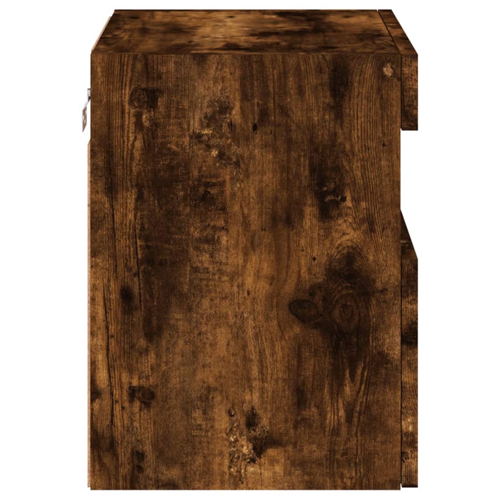2 db füstös tölgy fali TV-szekrény LED-ekkel 40x30x40 cm