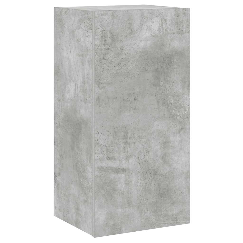 betonszürke falra szerelhető TV-szekrény LED-del 40,5x35x80 cm