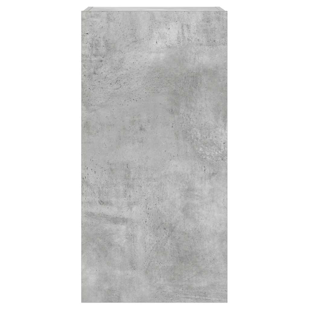 betonszürke falra szerelhető TV-szekrény LED-del 40,5x35x80 cm