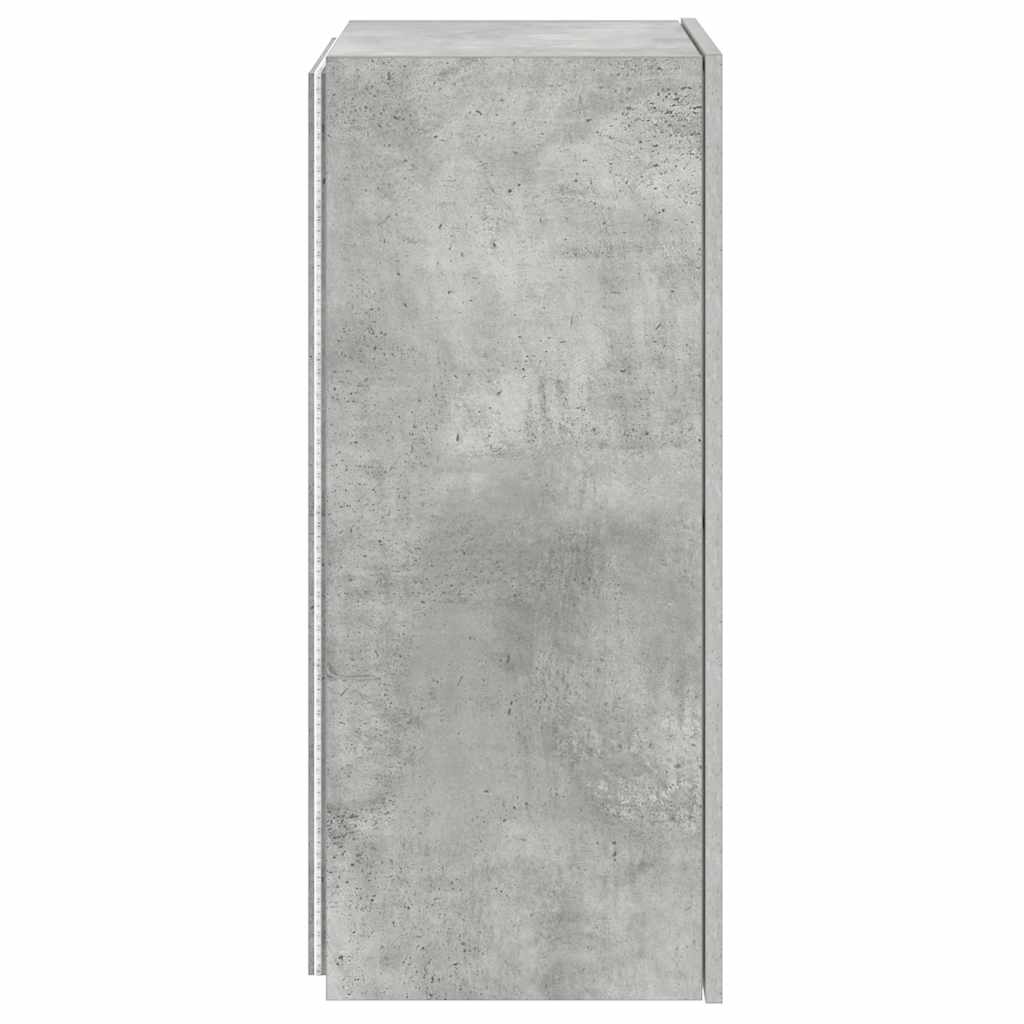 betonszürke falra szerelhető TV-szekrény LED-del 40,5x35x80 cm