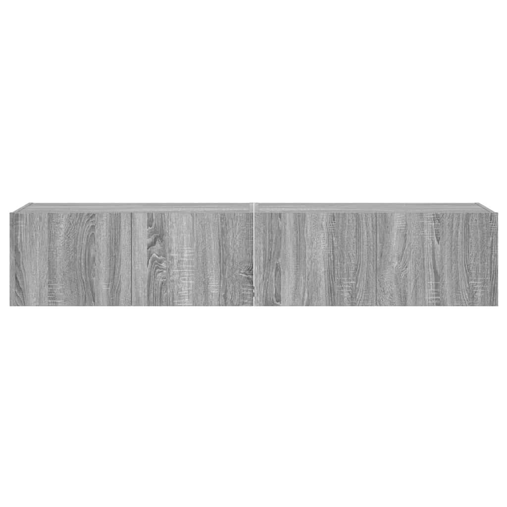 2 db szürke sonoma fali TV-szekrény LED-ekkel 80x35x31 cm