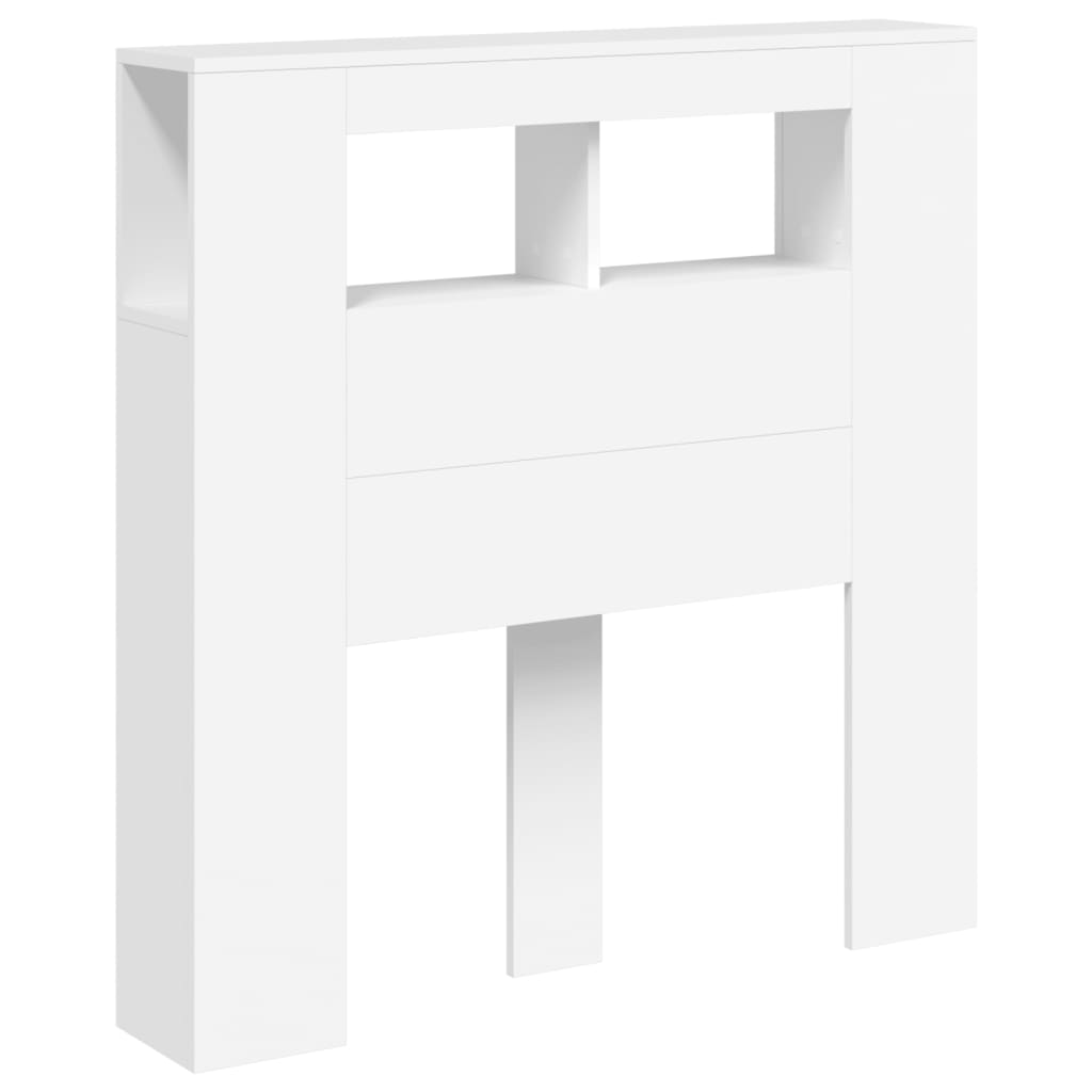 fehér szerelt fa LED-es fejtámla 100x18,5x103,5 cm