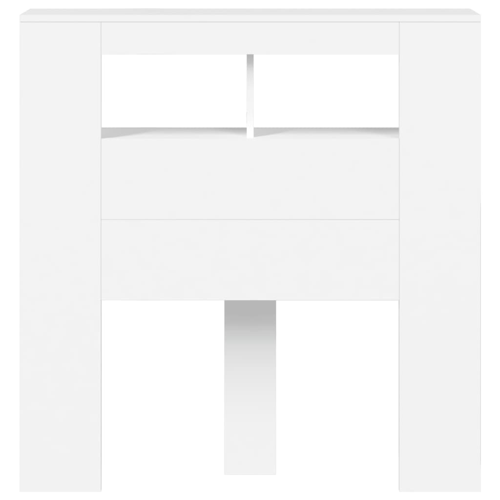 fehér szerelt fa LED-es fejtámla 100x18,5x103,5 cm