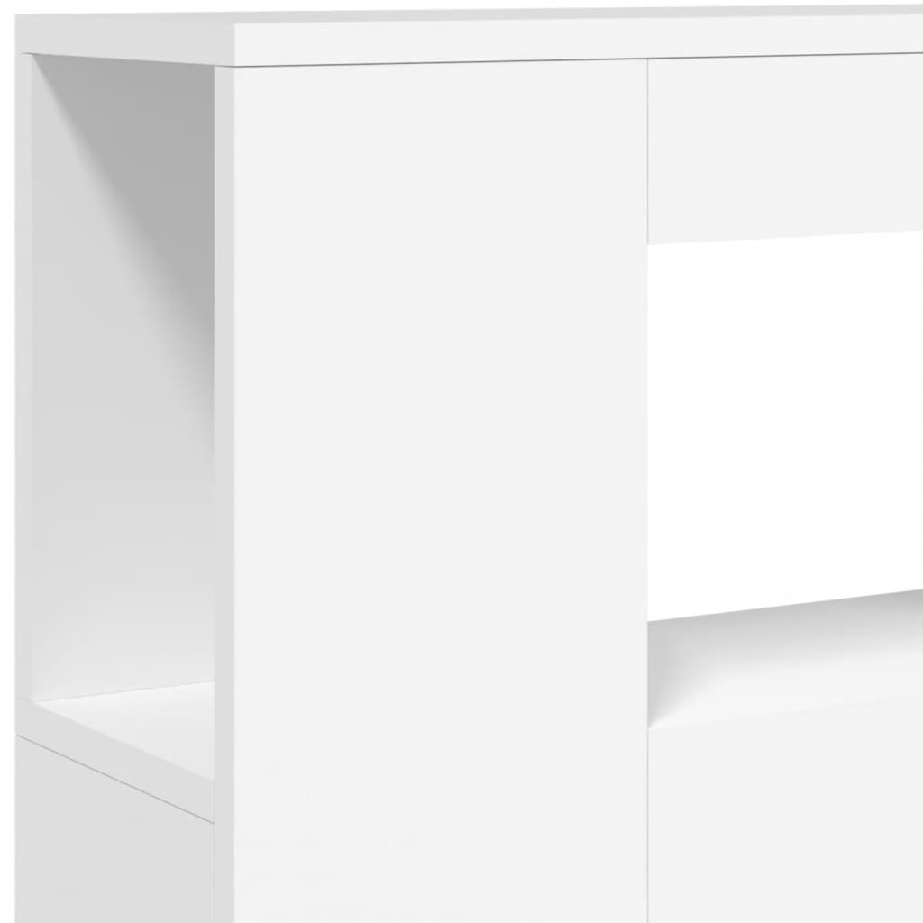 fehér szerelt fa LED-es fejtámla 100x18,5x103,5 cm