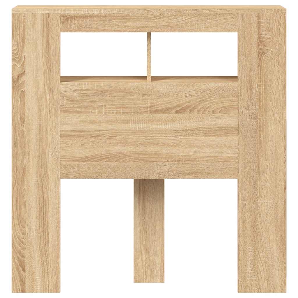 sonoma tölgy színű szerelt fa LED-es fejtámla 100x18,5x103,5 cm