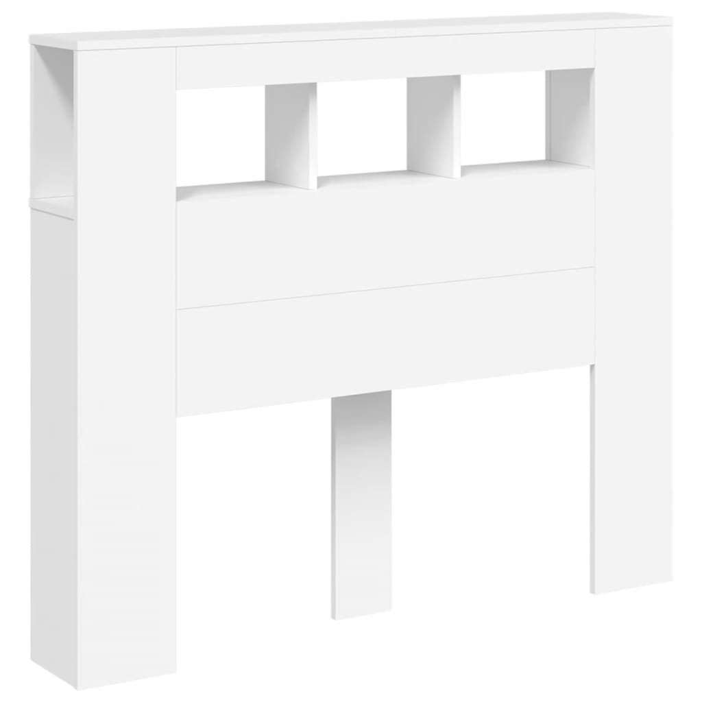 fehér szerelt fa LED-es fejtámla 120x18,5x103,5 cm