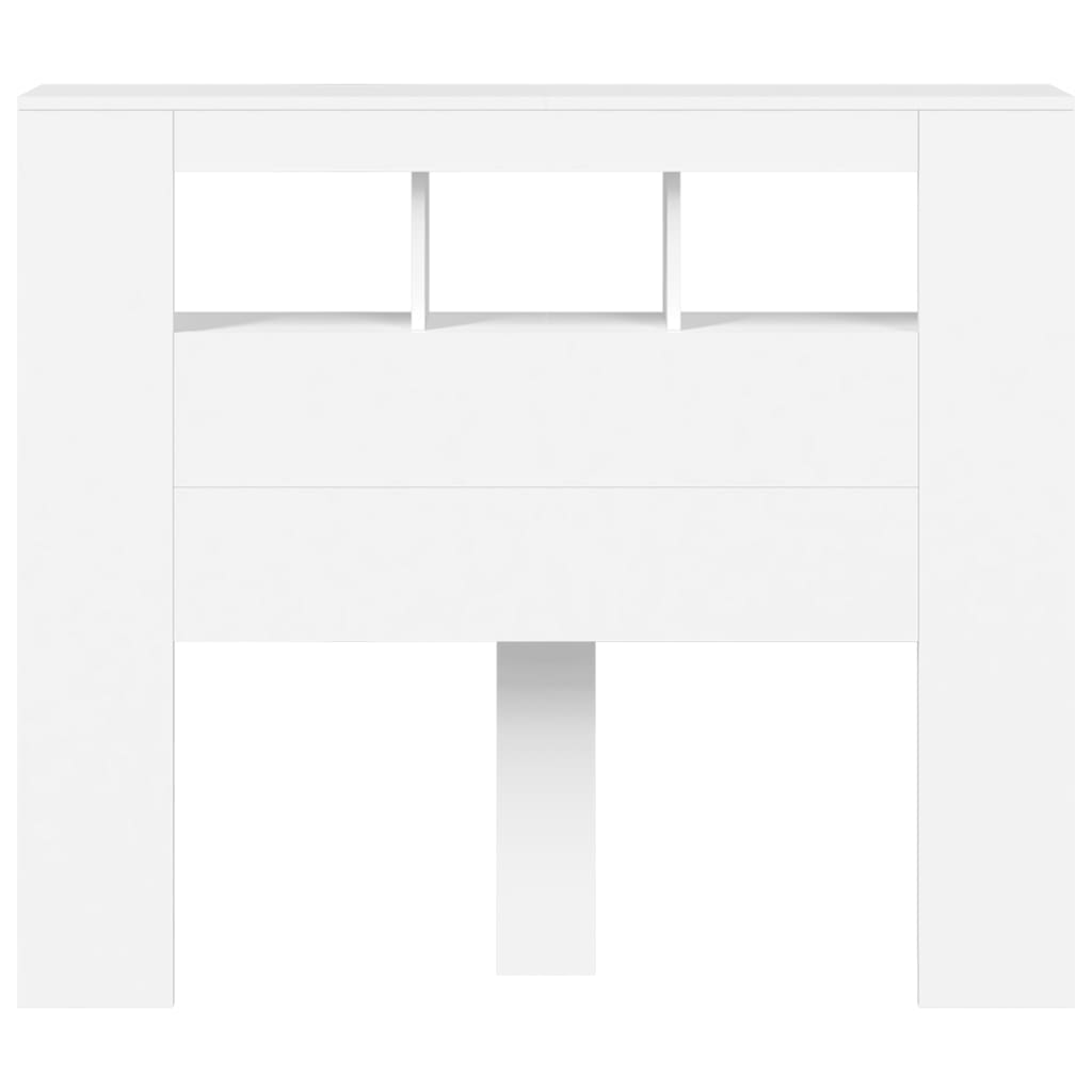 fehér szerelt fa LED-es fejtámla 120x18,5x103,5 cm