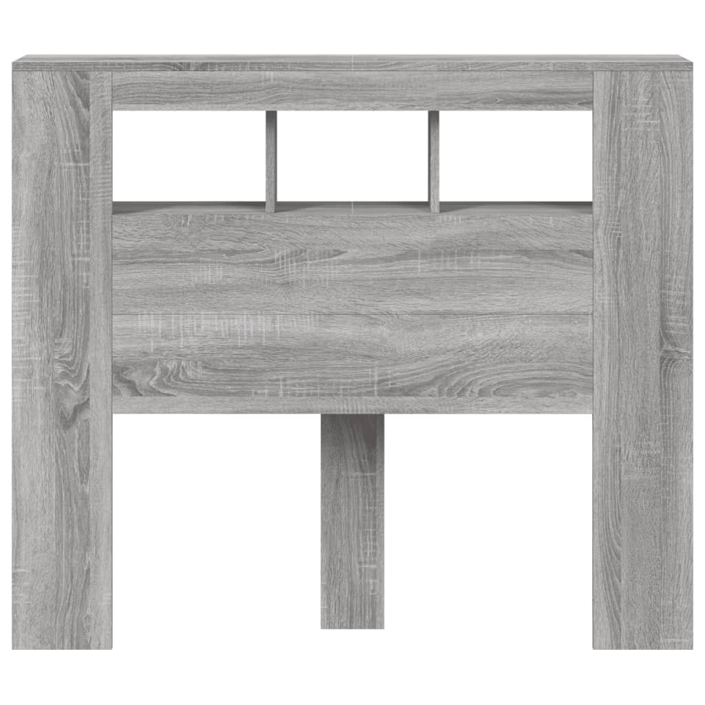 szürke sonoma szerelt fa LED-es fejtámla 120 x 18,5 x 103,5 cm
