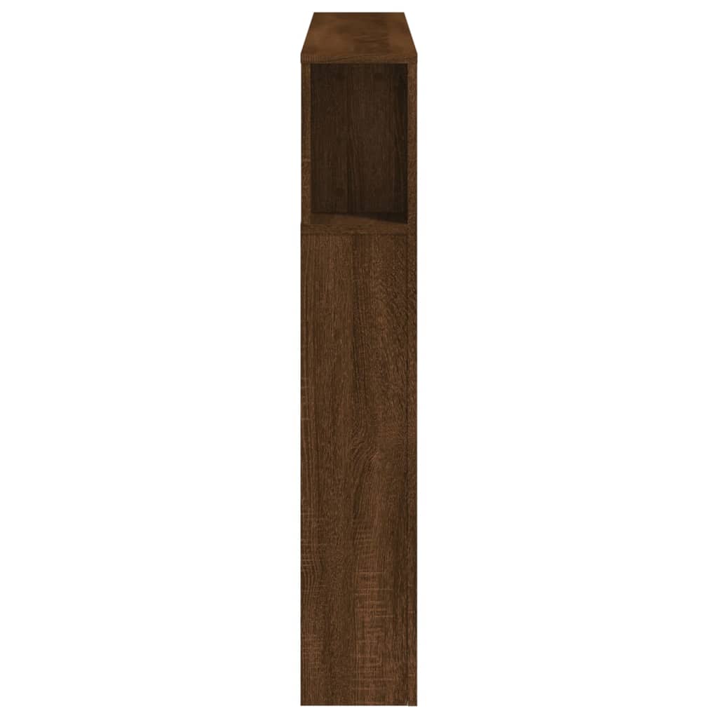 barna tölgyszínű szerelt fa LED-es fejtámla 120x18,5x103,5 cm