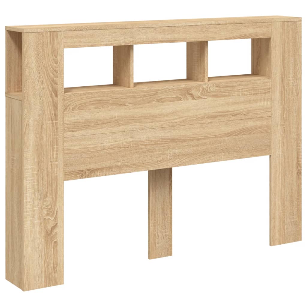 sonoma tölgy színű szerelt fa LED-es fejtámla 140x18,5x103,5 cm
