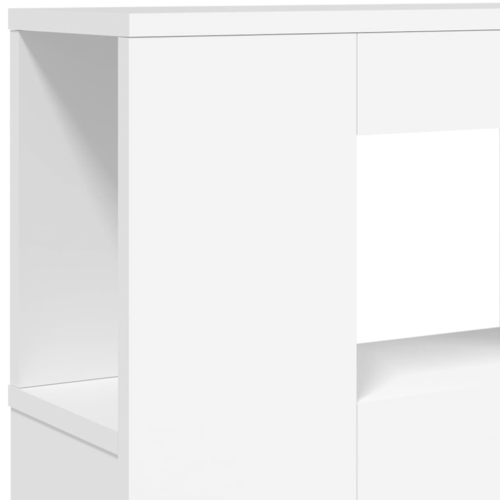 fehér szerelt fa LED-es fejtámla 160x18,5x103,5 cm