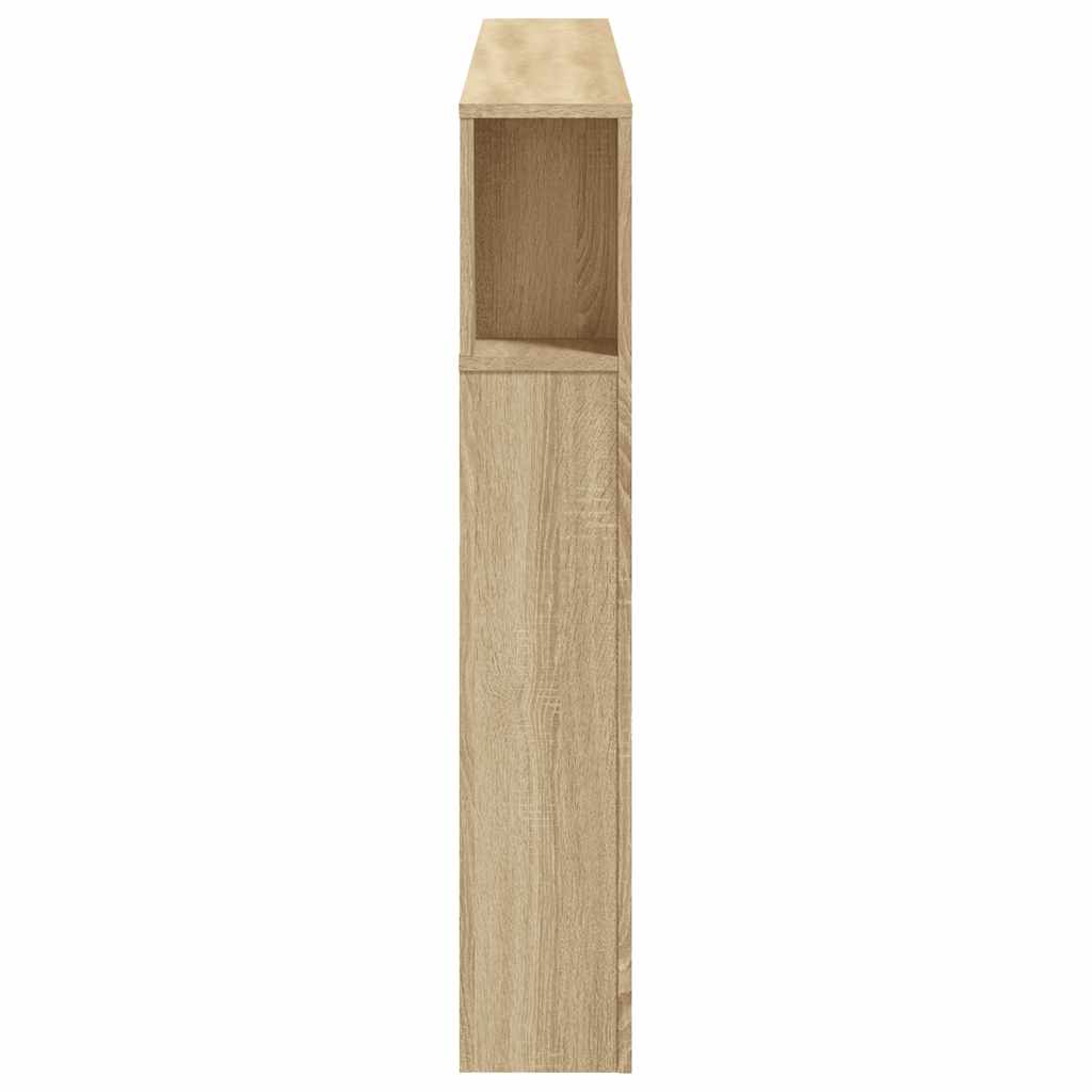 sonoma tölgy színű szerelt fa LED-es fejtámla 160x18,5x103,5 cm