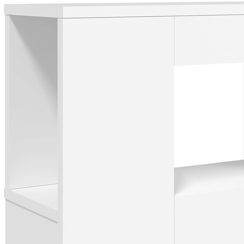 fehér szerelt fa LED-es fejtámla 180x18,5x103,5 cm