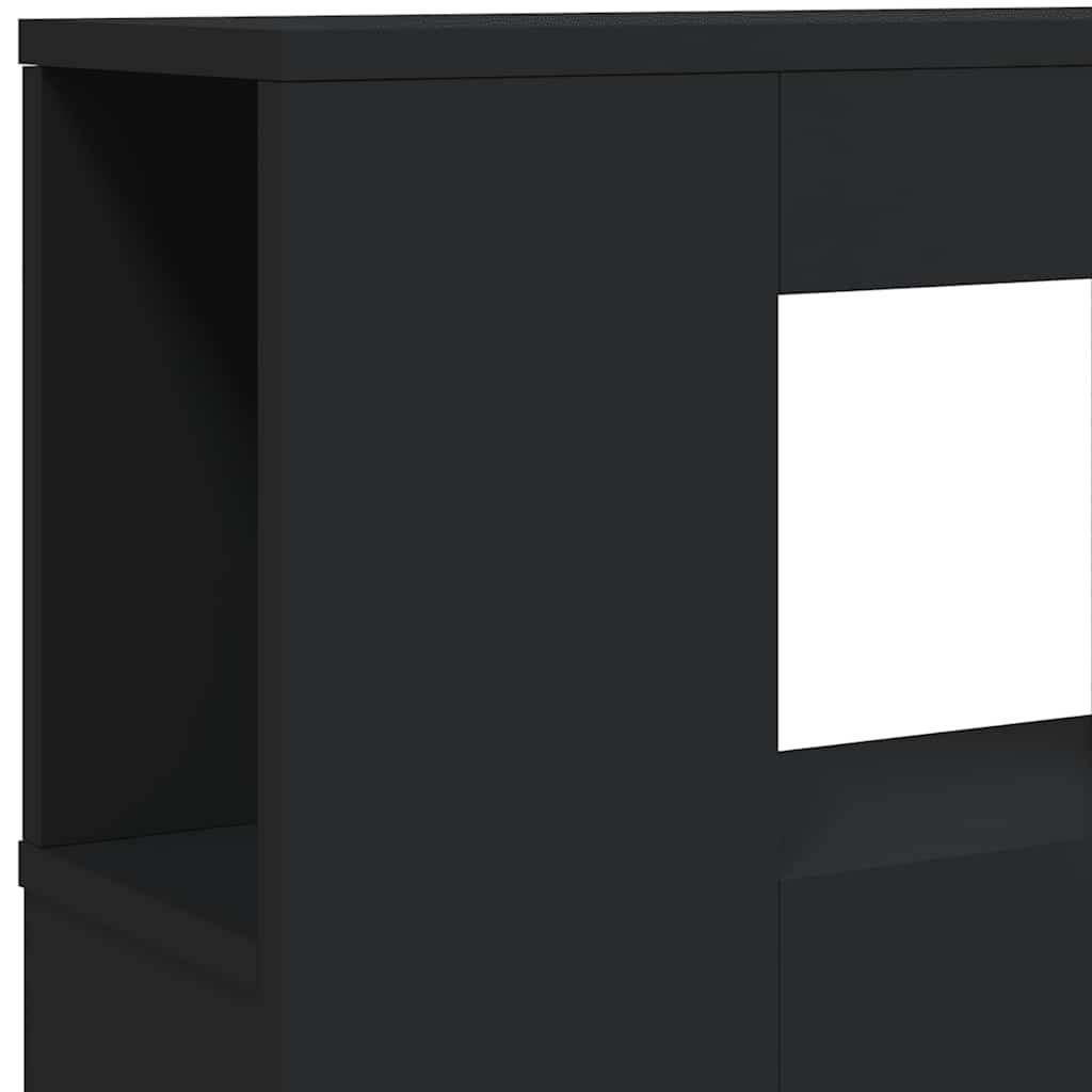 fekete szerelt fa LED-es fejtámla 180x18,5x103,5 cm