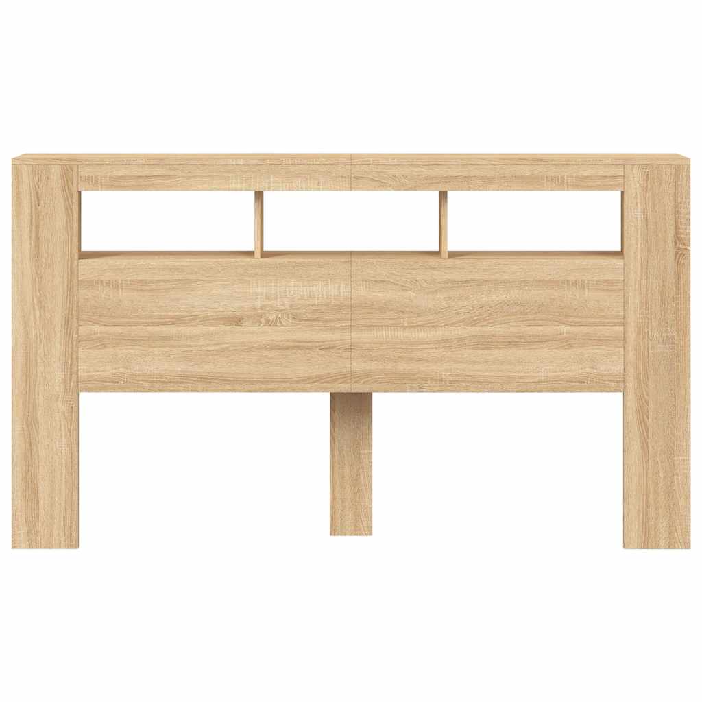 sonoma tölgy színű szerelt fa LED-es fejtámla 180x18,5x103,5 cm