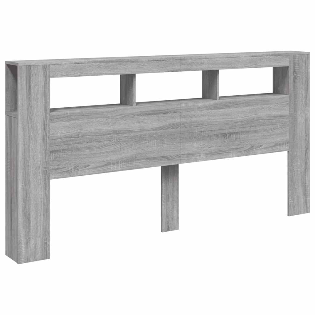 szürke sonoma szerelt fa LED-es fejtámla 200 x 18,5 x 103,5 cm