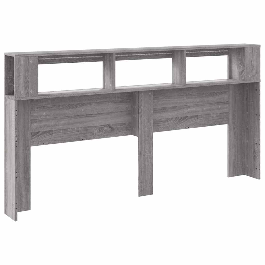 szürke sonoma szerelt fa LED-es fejtámla 200 x 18,5 x 103,5 cm