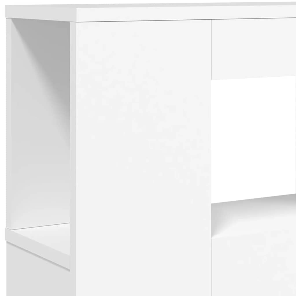 fehér szerelt fa LED-es fejtámla 220x18,5x103,5 cm