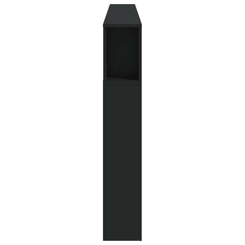 fekete szerelt fa LED-es fejtámla 220x18,5x103,5 cm
