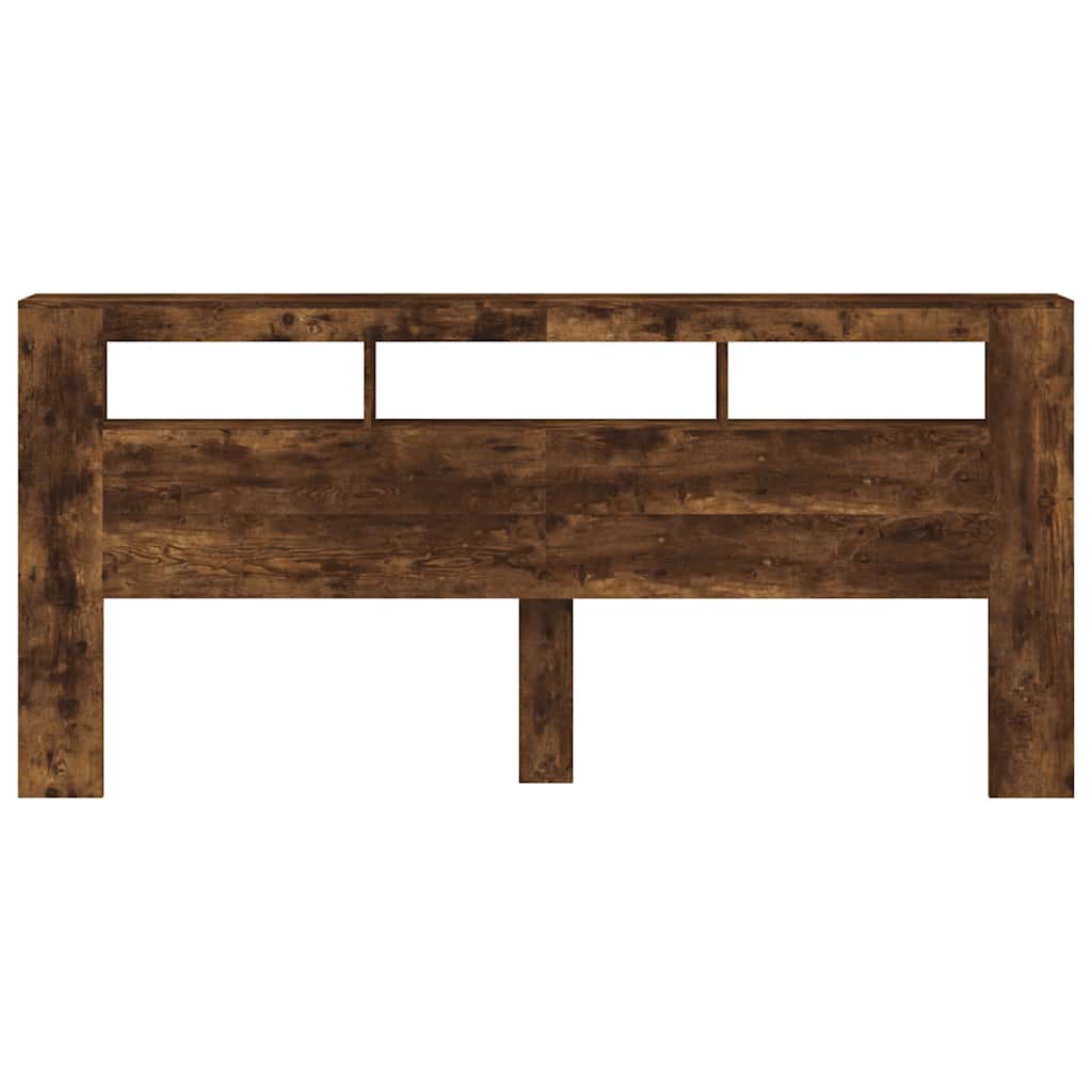 sonoma tölgy színű szerelt fa LED-es fejtámla 220x18,5x103,5 cm