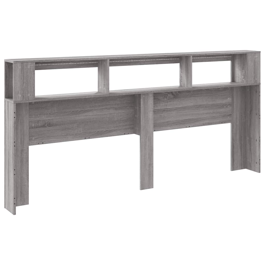 szürke sonoma szerelt fa LED-es fejtámla 220 x 18,5 x 103,5 cm