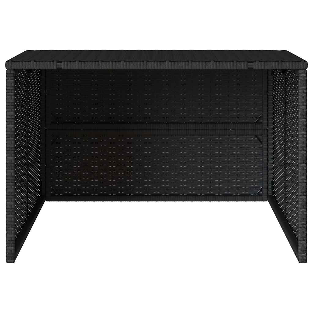 fekete polyrattan robotfűnyíró garázs 86 x 90 x 52/57 cm