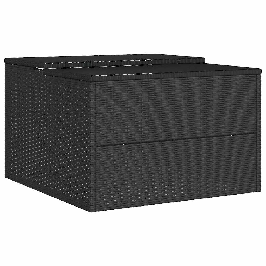 fekete polyrattan robotfűnyíró garázs 86 x 90 x 52/57 cm
