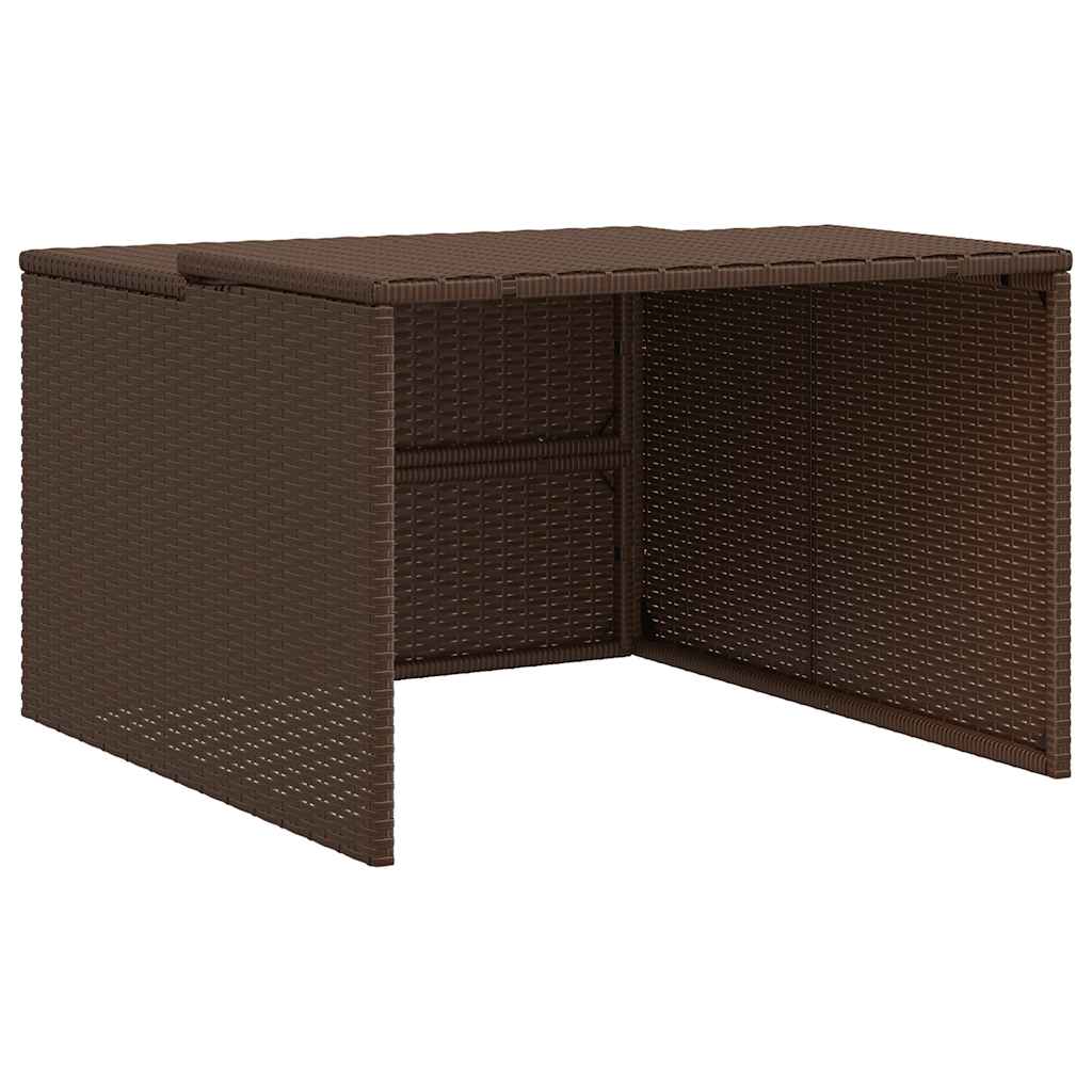 barna polyrattan robotfűnyíró garázs 86 x 90 x 52/57 cm