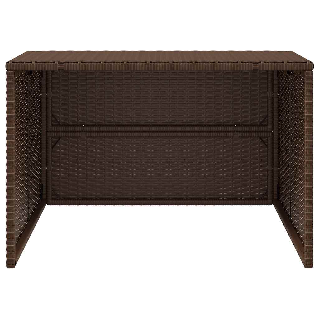 barna polyrattan robotfűnyíró garázs 86 x 90 x 52/57 cm