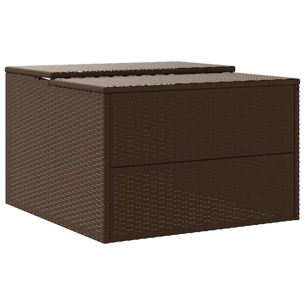 barna polyrattan robotfűnyíró garázs 86 x 90 x 52/57 cm