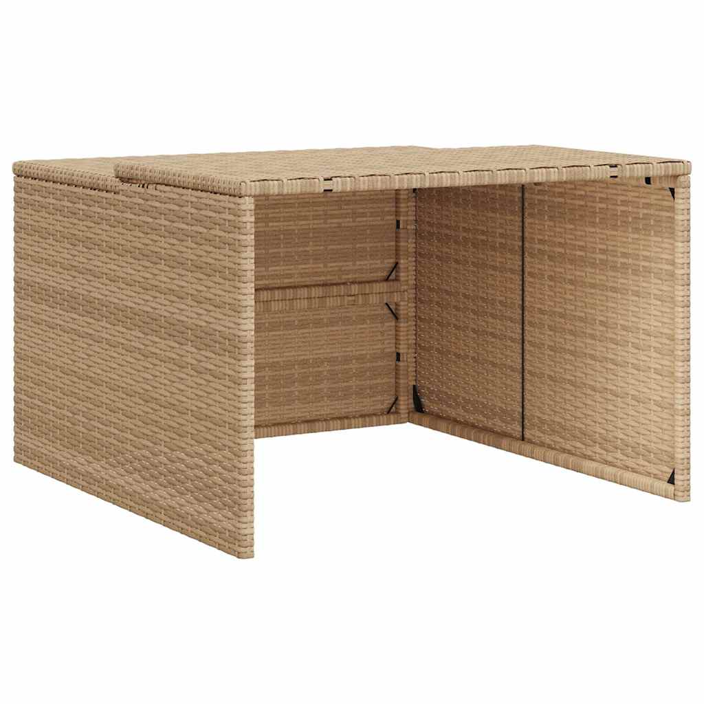 bézs polyrattan robotfűnyíró garázs 86 x 90 x 52/57 cm