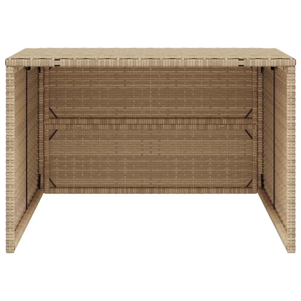bézs polyrattan robotfűnyíró garázs 86 x 90 x 52/57 cm