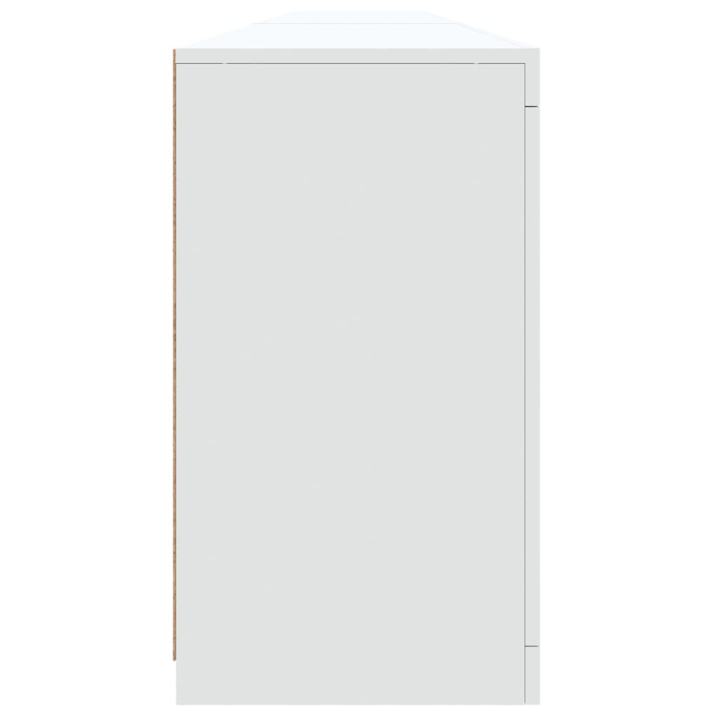 fehér tálalószekrény LED-világítással 283x37x67 cm