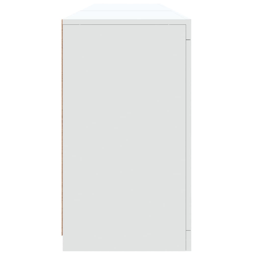 fehér tálalószekrény LED-világítással 162 x 37 x 67 cm